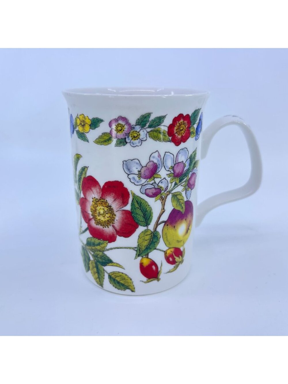 vintage roy kirkham botanical flowers fine bone china coffee mug floral design